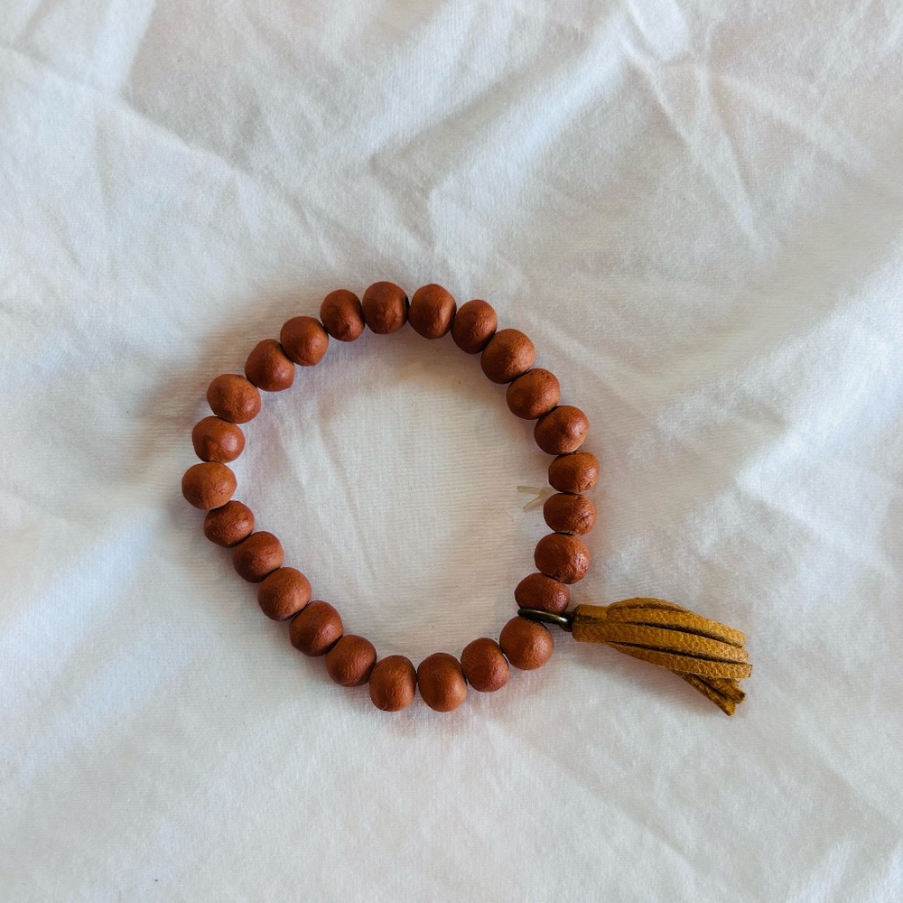 Noonday Terracotta Tassel Beaded Bracelet